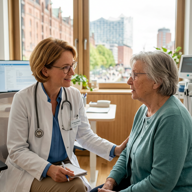 Arzt im empathischen Gespräch