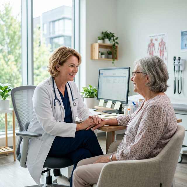 Arzt im Gespräch mit Patient